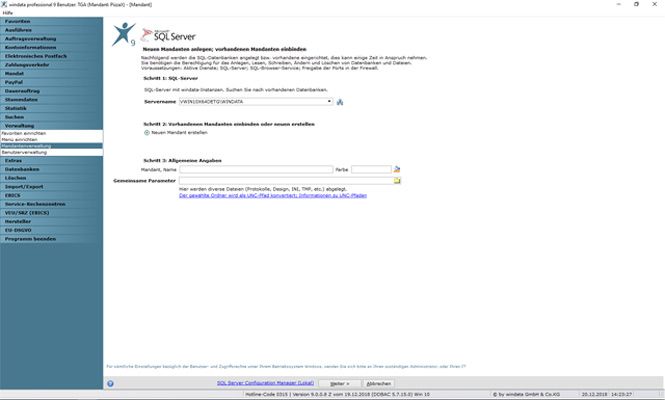 windata professional 9 SQL