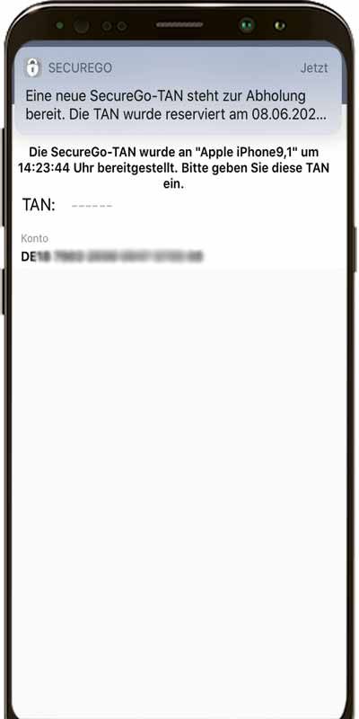 Registrierung mit TAN bestätigen