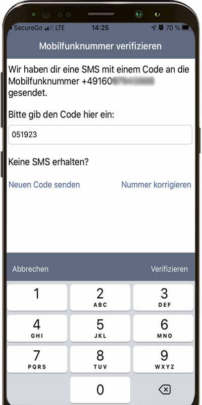 Mobilfunknummer verifizieren